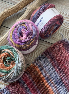 lana gatto soho 进口段染羊毛混纺毛线DIY手工编织毛衣披肩毛线