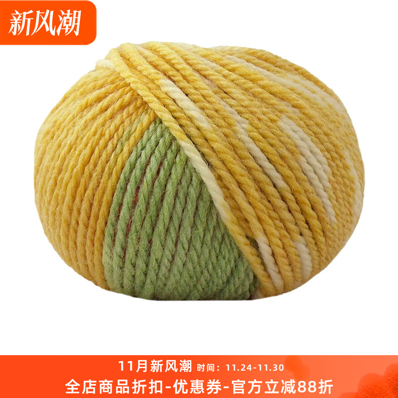 lana gatto 进口羊毛亚克力混纺段染线 ASIAN 手编毛线 50克91米