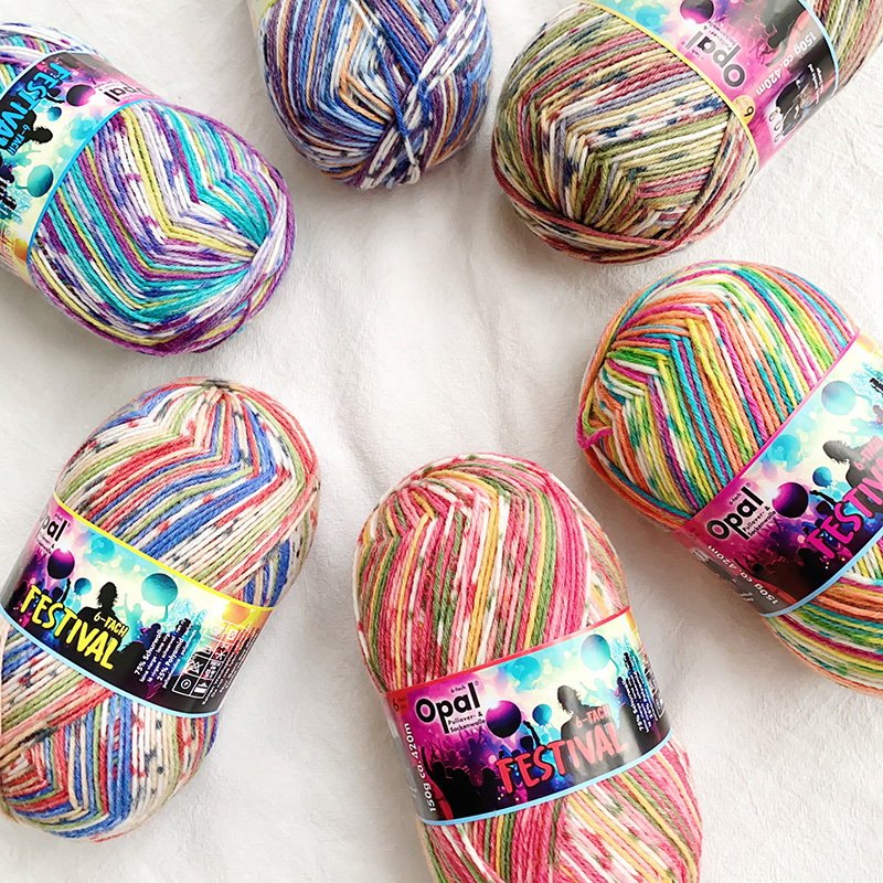 Opal 2024新品 6股段染毛衣围巾袜子手套毛线 羊毛混纺150克420米