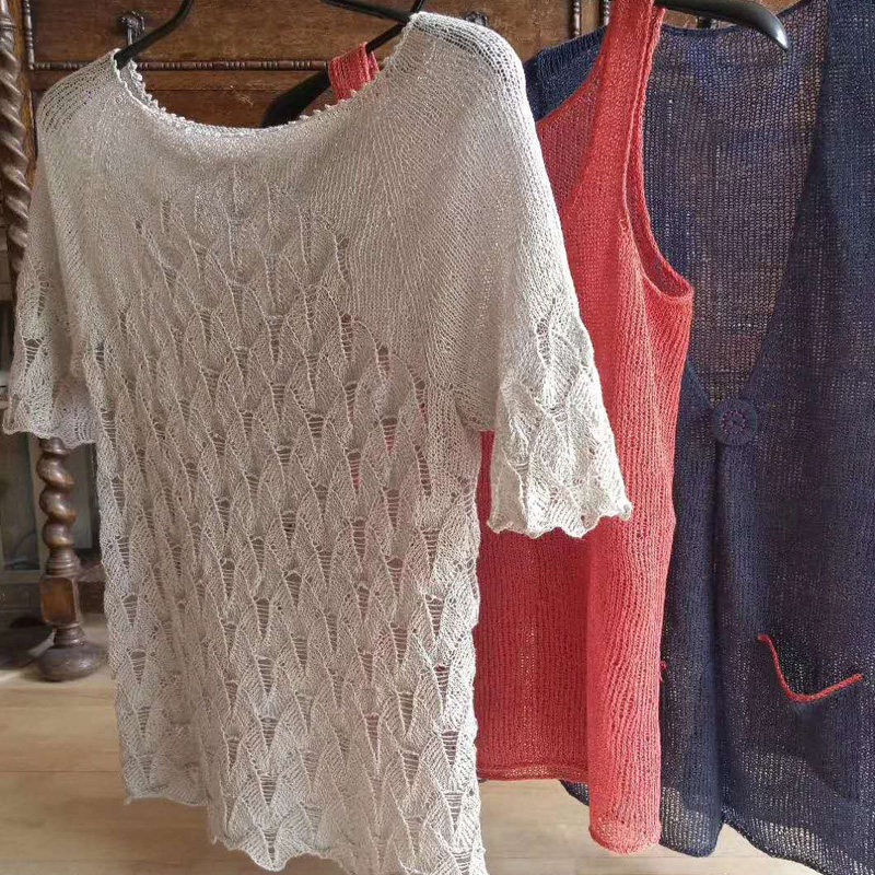 DIY亚麻线镂空春夏教程非成品