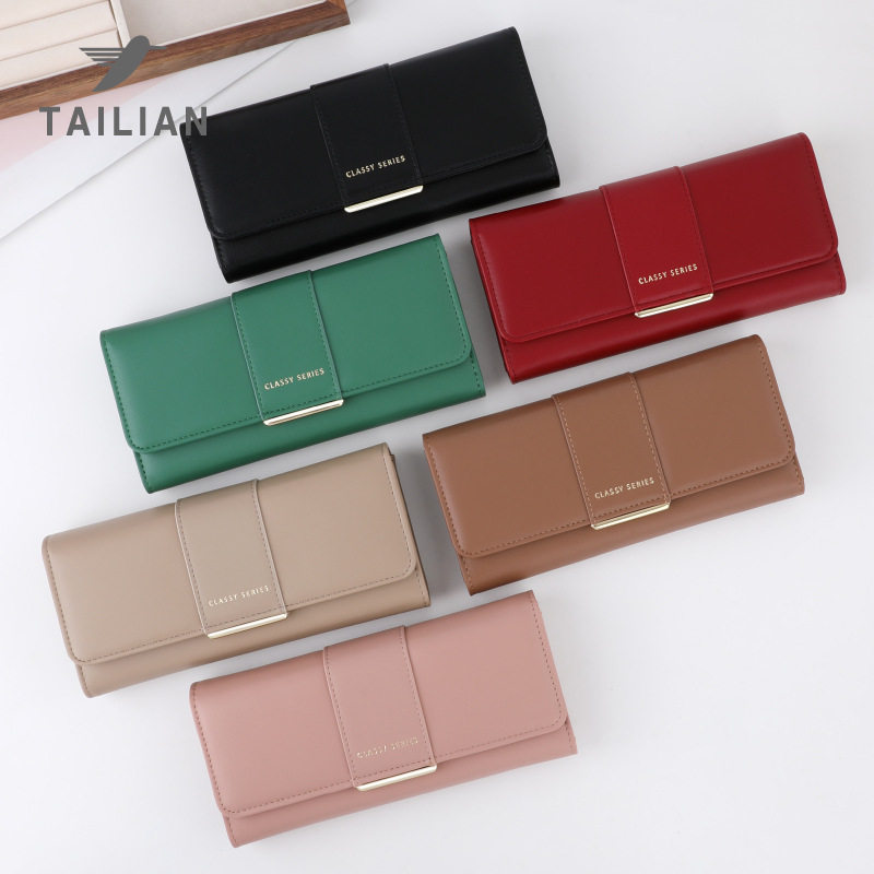 钱包女简约便携流行手包女小众设计长款手拿钱包大三折卡包百搭,箱包皮具/热销女包/男包,钱包,淘宝优惠券,粉丝福利购,淘宝优惠卷