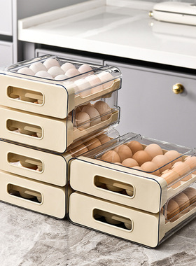 鸡蛋收纳盒冰箱专用抽屉式放装鸡蛋厨房保鲜盒食品级整理神器