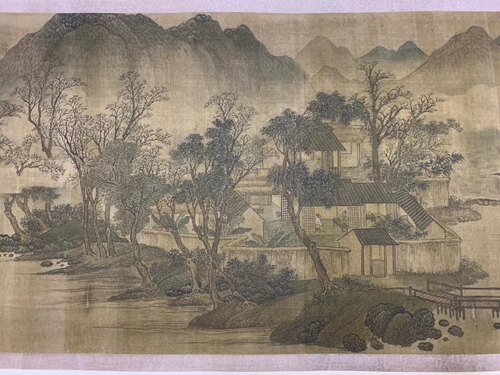 范宽金碧峰图山水国画微喷复制