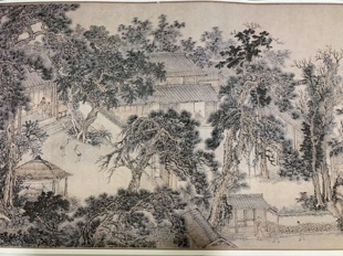 王翚 松乔堂图 山水国画 手卷装裱 临摹学习 纸本绢布 微喷复制