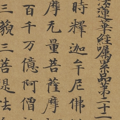 敦煌遗书 妙法莲华经嘱累品第二十二 毛笔书法 小楷字帖 微喷复制