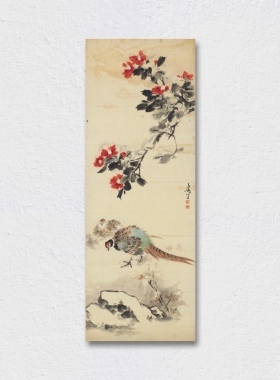 王雪涛动物八景国画立轴微喷复制