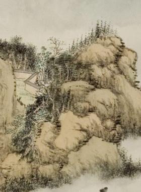 清代 钱维城 师林全景图 山水长卷 书法国画 纸本绢布 微喷复制