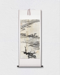 张大千 山水图 近代名家 墙面装饰 画芯挂轴 临摹学习 微喷复制