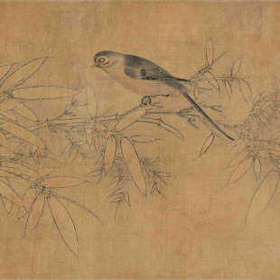 明代 陈洪绶 春风蛱蝶图 水墨写意 花鸟国画 书法题跋 微喷复制