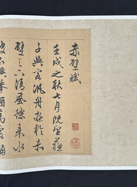 文徵明 行书 苏轼 赤壁赋 毛笔字帖 临摹学习 纸本绢布 微喷复制