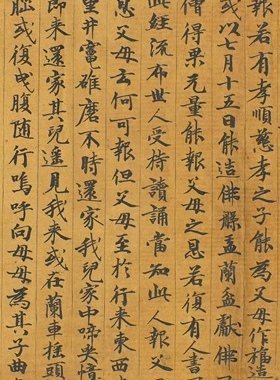 敦煌大系 古人写经 佛说父母恩重经 毛笔字帖 纸本绢布 微喷复制