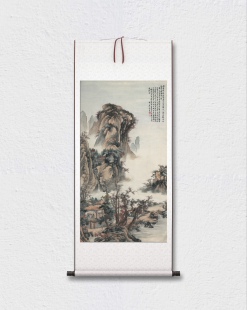 祁昆 山水图 墙面装饰 挂轴装裱 临摹学习 纸本绢布 微喷复制
