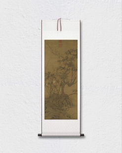 宋代 佚名 梅竹聚禽图 花鸟国画 挂轴装裱 纸本绢布 微喷复制