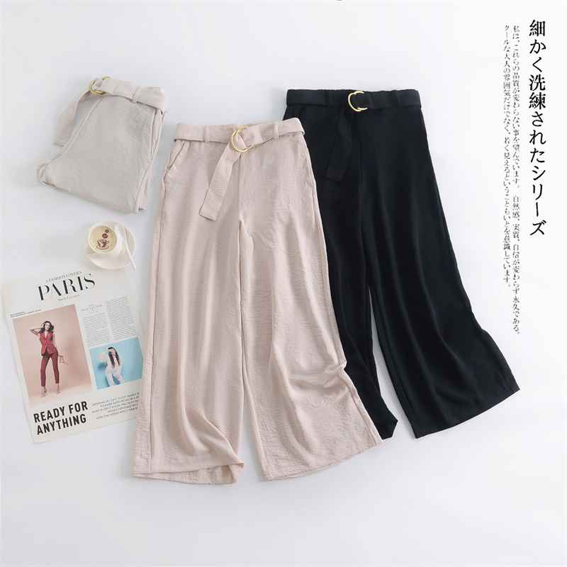 出口日本女士阔腿裤裤夏天穿凉感面料裤裙有大码