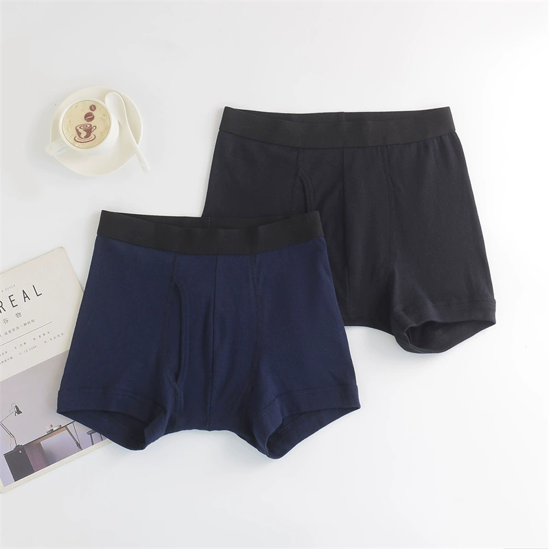 新款男士内裤螺纹棉平角裤抗菌透气四角裤有大码