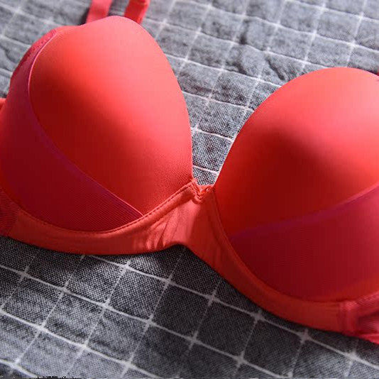 仓库清仓处理无钢圈文胸套装女士青年内衣运动光面无痕胸罩中国红
