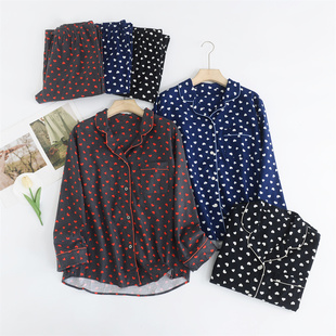 百分百纯棉试衣间女家居服套装 绒面手感有大码