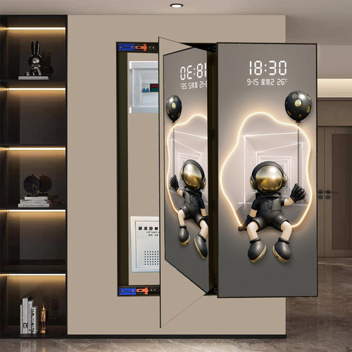 隐藏镜子电箱装饰画遮挡强弱电表箱壁画带钟表全身镜穿衣镜挂画