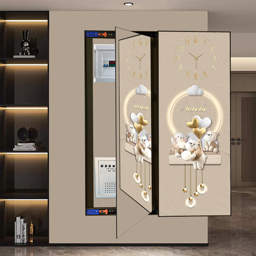 电箱装饰画隐藏镜子带钟表