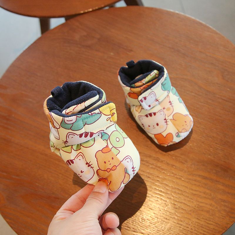 秋冬季婴儿步前鞋卡通保暖棉鞋
