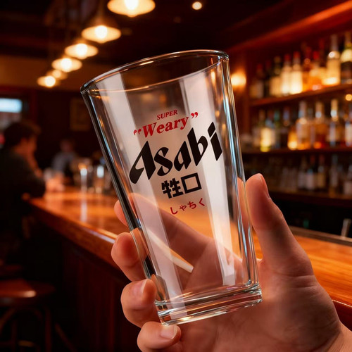 牲口啤酒杯朝日打工人牛马酒杯水杯日系抽象精酿杯小红书同款水杯