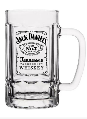 JACK DANIELS专用杰克丹尼啤酒杯无铅玻璃威士忌杯日料店用杯耐用