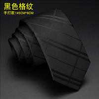 Trendy male and female students, Korean-style narrow tie, wedding best man, host and master of ceremonies, black 6CM hand-tied/zipped tie thumbnail 6