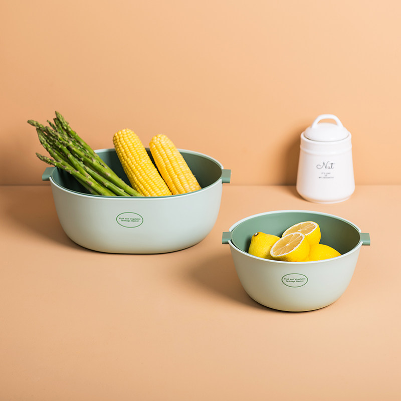 创意双层洗菜盆沥水篮洗水果蔬菜神器厨房家用塑料北欧现代水果盘|ruв категории посуда, посуда, фрукты бассейна/компот/корзина - от Buy2taobao.com для оказания профессиональной услуги покупки агента Taobao