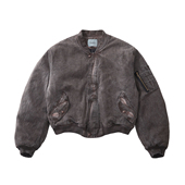 SUNINWAVE 25AW「下山虎」火焰灰重磅水洗脏染廓形bomber棉衣