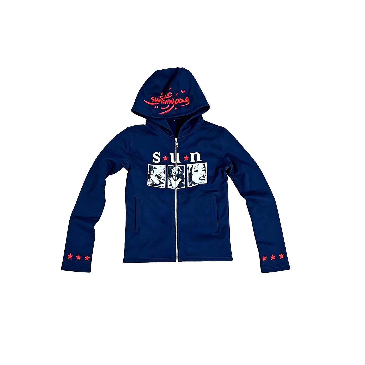 SUNINWAVE 26FW 【吸血鬼】正肩skinny修身刺绣印花卫衣外套帽衫