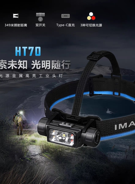 IMALENT艾美能特HT70头灯强光远射可充电超亮三光源尾部磁吸