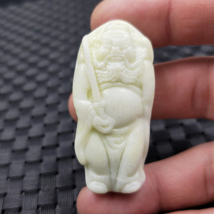 新款天然玉石蓝田玉钟馗挂件玉石钟馗吊坠项链玉坠