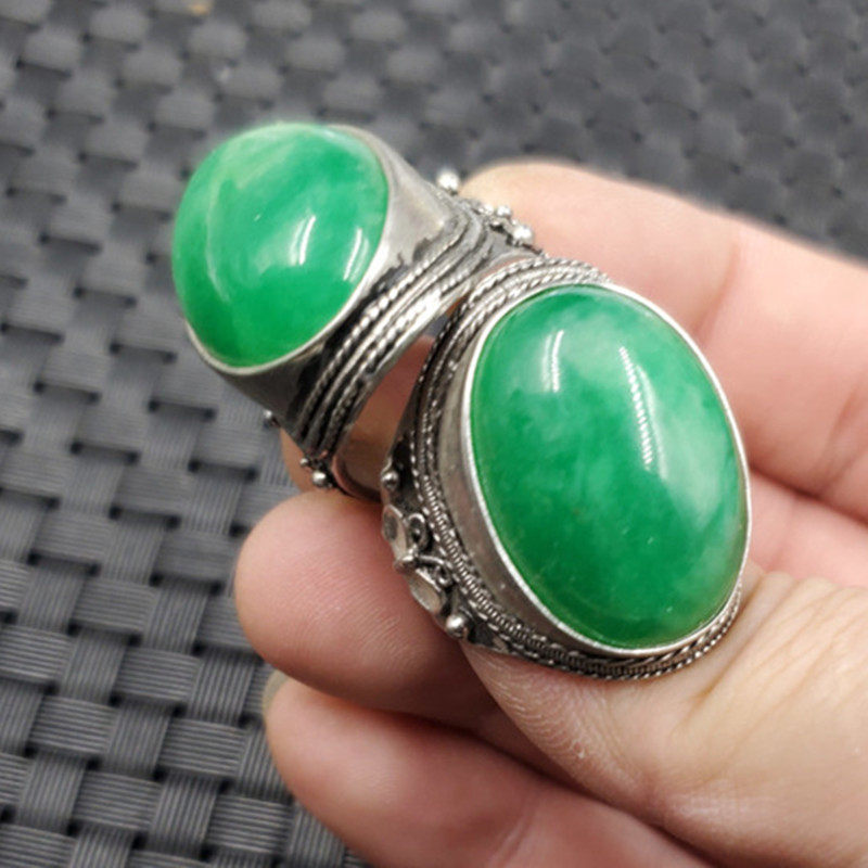 翠玉干青蛋面戒指阳绿活口戒指复古款玉石戒指饰品戒指指环,珠宝/钻石/翡翠,手饰,淘宝优惠券,粉丝福利购,淘宝优惠卷
