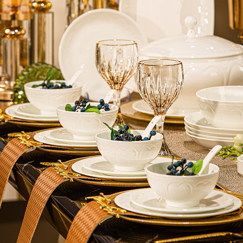 锦秋堂骨瓷餐具单碗洗碗机可用