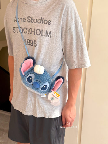 正版史迪奇毛绒玩偶斜挎小包卡包可爱卡通零钱包凹造型送女友礼物