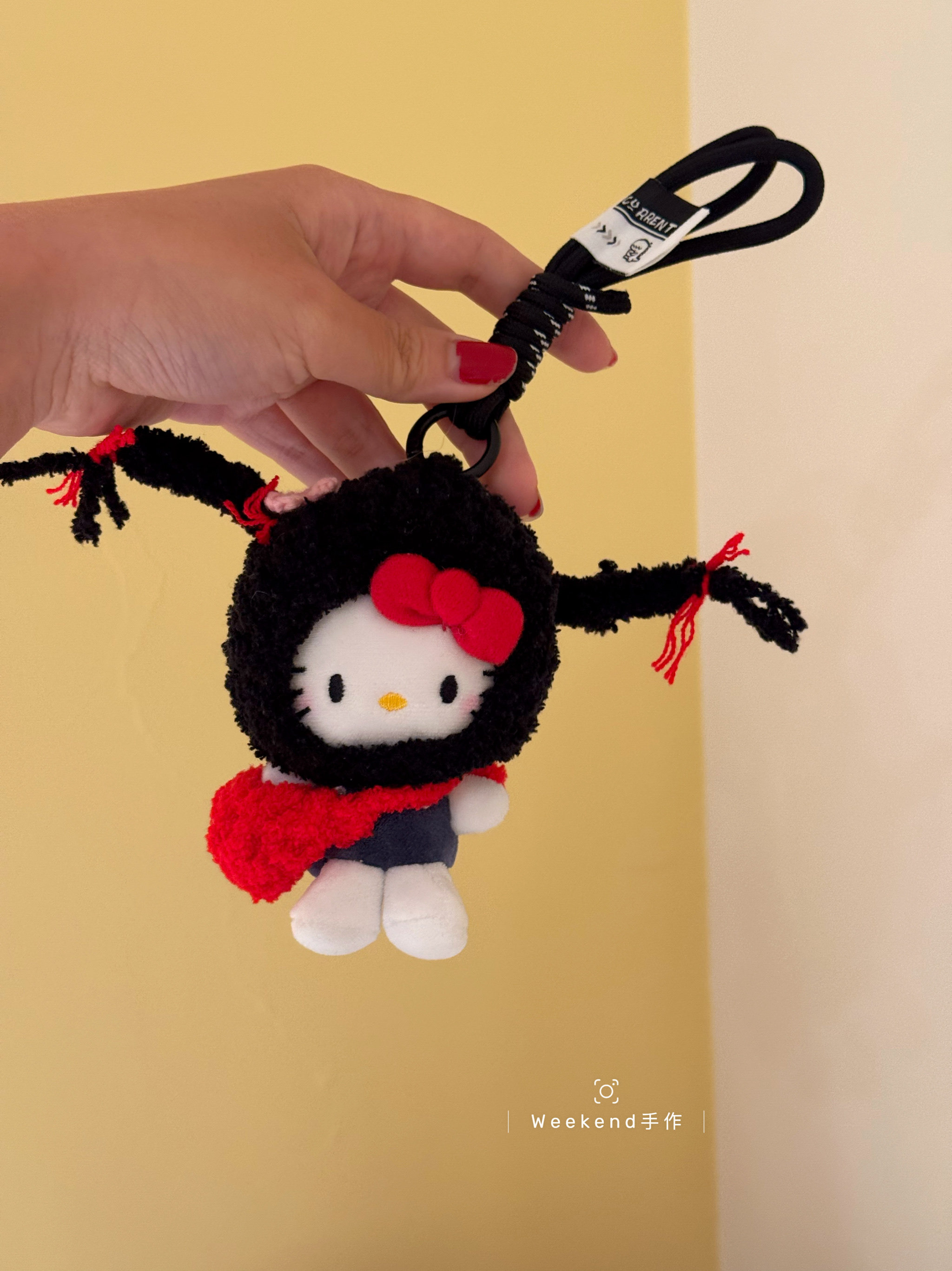可爱双马尾hellokitty毛绒公仔包包挂饰汽车钥匙扣挂件送女友礼物