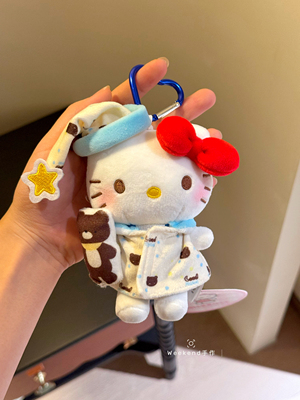 正版睡衣hellokitty毛绒公仔包挂件汽车钥匙扣送女友生日礼物可爱