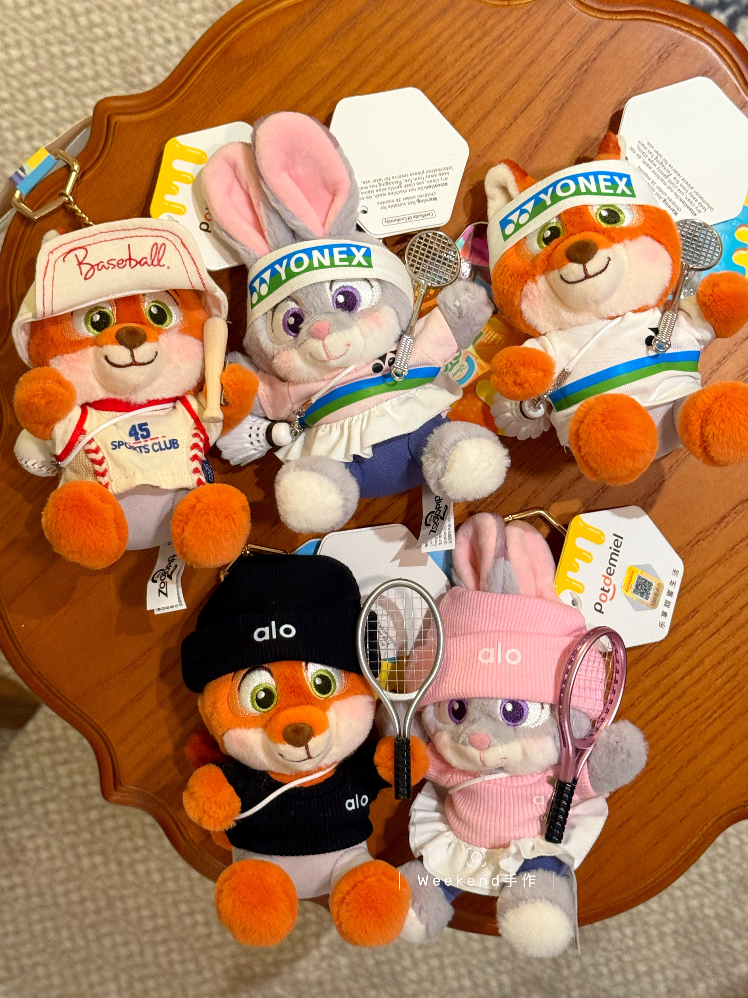 正版打网球羽毛球朱迪尼克毛绒公仔包挂件疯狂动物城公仔可爱礼物