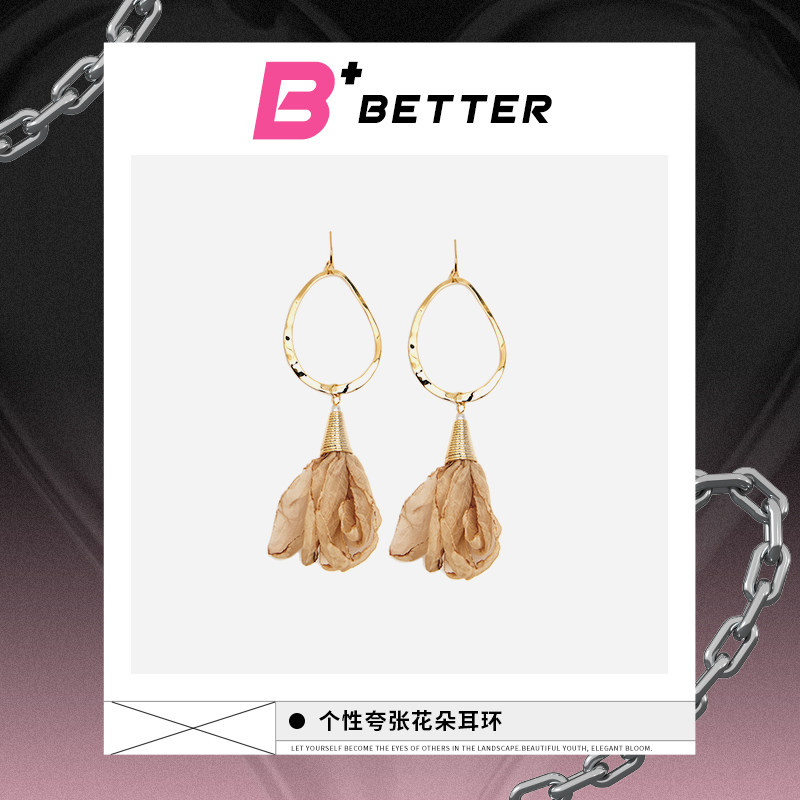 BETTER+ 个性夸张花朵耳环 P10155