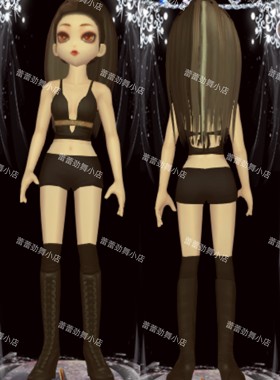 劲舞团yy女套装超酷性感头发+上下衣服黑色裤袜鞋子 7天月永久