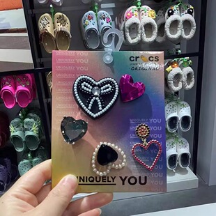 适配crocs 鞋花配套洞洞鞋链条黑泡芙云朵卡骆驰珍珠鞋花扣智必星