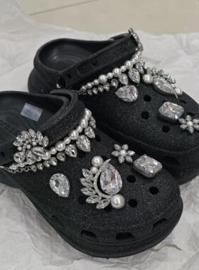 适配于crocs鞋花小鲸鱼复古晚宴洞洞鞋高品质配饰卡骆驰智必星DIY