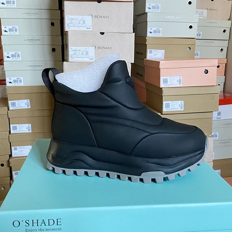 俄罗斯2025秋冬休闲时尚厚底真皮羊毛雪地靴女东北防水大棉靴短靴,女鞋,时尚雪地靴,淘宝优惠券,粉丝福利购,淘宝优惠卷