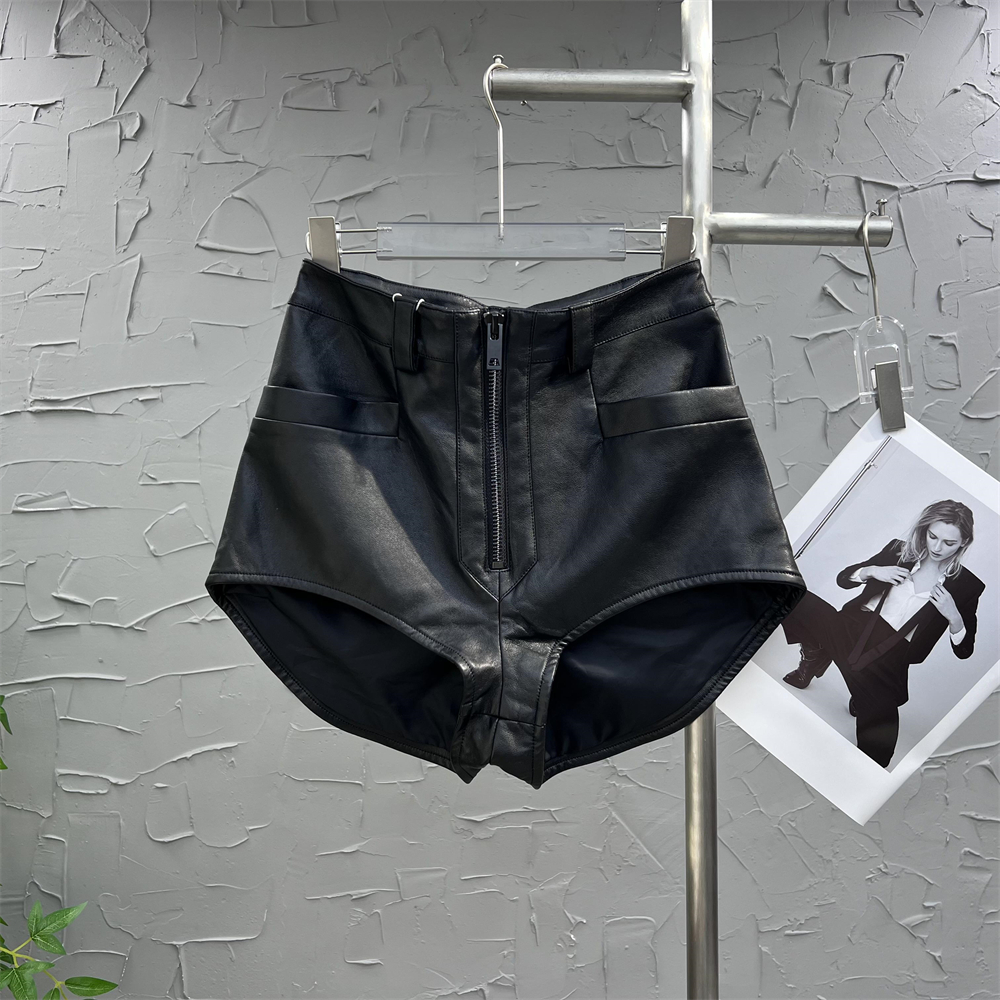 直筒显瘦皮热裤PU百搭短裤靴裤