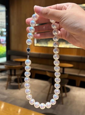 澳母贝珠极光天女akoya珍珠项链