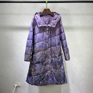 阔太太冬装羽绒服女中长款2023新款中年妈妈时尚加厚白鸭绒外套潮