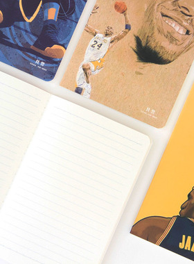 12本装初高中大学生NBA笔记本子简约篮球明星封面记事本A5车线本