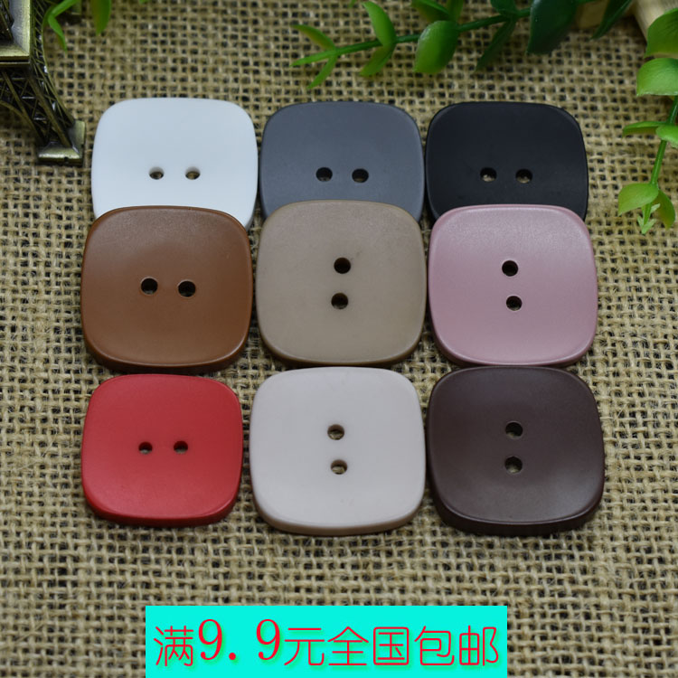 方形纽扣焦糖色黑白灰羊绒双面