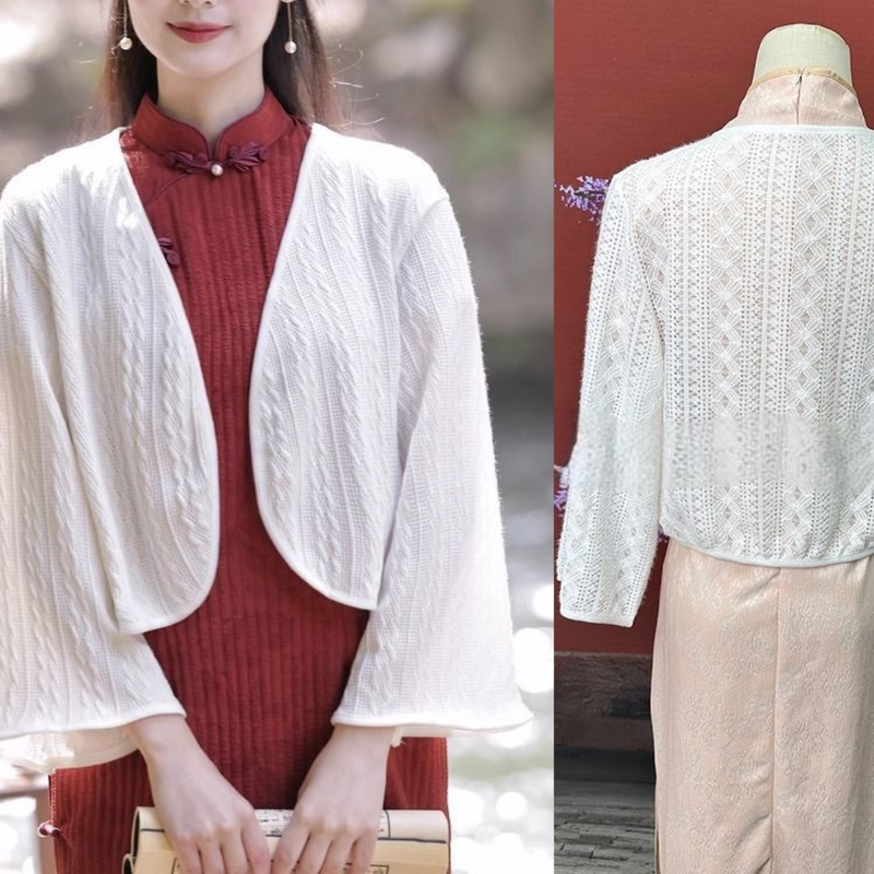 2025新款镂空针织防晒罩衫女吊带外搭披肩空调衫短款上衣
