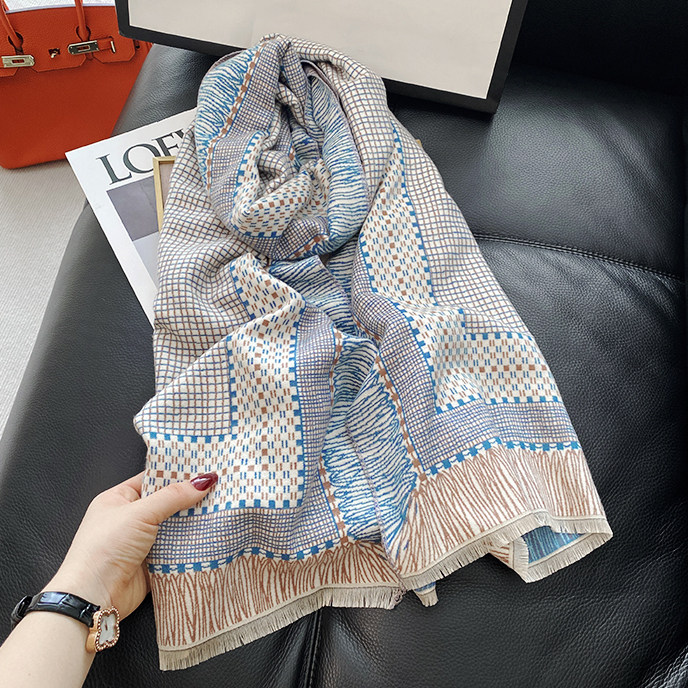 法国小灰格子仿羊绒空调房披肩围巾两用女冬保暖百搭长款加厚围脖,服饰配件/皮带/帽子/围巾,围巾/丝巾/披肩,淘宝优惠券,粉丝福利购,淘宝优惠卷